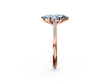 Rose gold Fancy Blue Marquise  Cut Channel Set Solitaire Engagement Ring with Four-Prong Setting_223