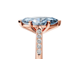 Rose gold Fancy Blue Marquise  Cut Channel Set Solitaire Engagement Ring with Four-Prong Setting_226