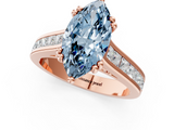 Rose gold Fancy Blue Marquise  Cut Channel Set Solitaire Engagement Ring with Prong Setting_21