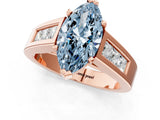 Rose gold Fancy Blue Marquise Cut Cut Channel Set Solitaire Ring with Four-Prong Setting_1