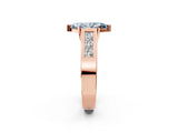 Rose gold Fancy Blue Marquise Cut Cut Channel Set Solitaire Ring with Four-Prong Setting_2