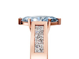 Rose gold Fancy Blue Marquise Cut Cut Channel Set Solitaire Ring with Four-Prong Setting_5