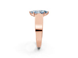 Rose gold Fancy Blue Marquise Cut Cut Diamond Channel Set Solitaire Ring with Four-Prong Setting_2