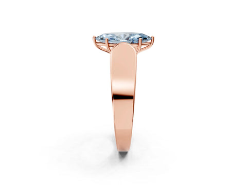 Rose gold Fancy Blue Marquise Cut Cut Diamond Channel Set Solitaire Ring with Four-Prong Setting_2