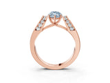 Rose gold Fancy Blue Marquise Cut Cut Diamond Channel Set Solitaire Ring with Four-Prong Setting_3