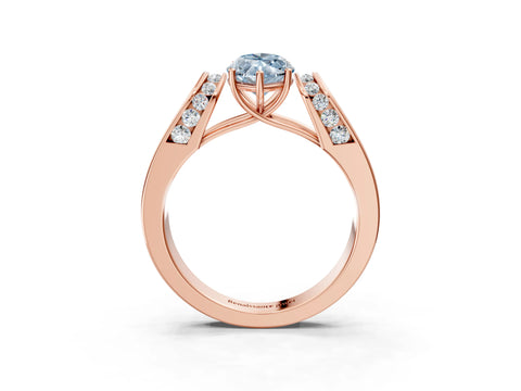 Rose gold Fancy Blue Marquise Cut Cut Diamond Channel Set Solitaire Ring with Four-Prong Setting_3