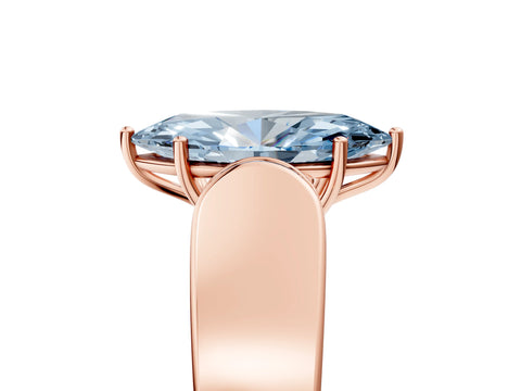 Rose gold Fancy Blue Marquise Cut Cut Diamond Channel Set Solitaire Ring with Four-Prong Setting_5