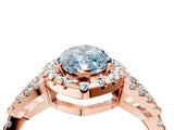 Rose gold Fancy Blue Marquise Cut Cut Diamond Halo Engagement Ring with Open Split Pavé Band_4