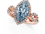 Rose gold Fancy Blue Marquise Cut Cut Halo Diamond Infinity Band with Four-Prong Setting_1
