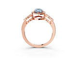 Rose gold Fancy Blue Marquise Cut Cut Halo Diamond Infinity Band with Four-Prong Setting_3