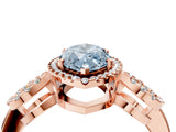 Rose gold Fancy Blue Marquise Cut Cut Halo Diamond Infinity Band with Four-Prong Setting_4