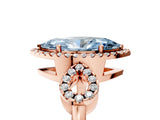 Rose gold Fancy Blue Marquise Cut Cut Halo Diamond Infinity Band with Four-Prong Setting_5