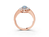 Rose gold Fancy Blue Marquise Cut Cut Halo Diamond Pavé Engagement Ring with Milgrain Detailing_15