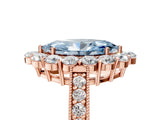 Rose gold Fancy Blue Marquise Cut Cut Halo Diamond Pavé Engagement Ring with Milgrain Detailing_17