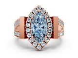 Rose gold Fancy Blue Marquise Cut Cut Halo Split Shank Prong Set Ring_12