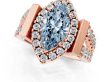Rose gold Fancy Blue Marquise Cut Cut Halo Split Shank Prong Set Ring_13