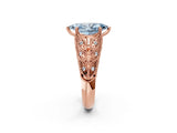 Rose gold Fancy Blue Marquise Cut Cut Milgrain Pave Diamond Engagement Ring with Four-Prong Setting_5