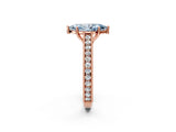 Rose gold Fancy Blue Marquise Cut Cut Pave Band Milgrain Solitaire Ring_2