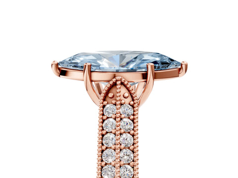 Rose gold Fancy Blue Marquise Cut Cut Pave Split Shank Engagement Ring with Four-Prong Setting_5
