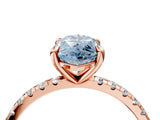 Rose gold Fancy Blue Marquise Cut Diamond Brilliant Solitaire Ring with Pavé Band and Four-Prong Setting_28