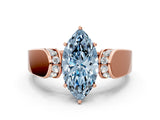 Rose gold Fancy Blue Marquise Cut Diamond Channel Set Solitaire Ring with Four-Prong Setting_12