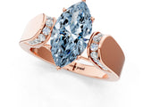 Rose gold Fancy Blue Marquise Cut Diamond Channel Set Solitaire Ring with Four-Prong Setting_13