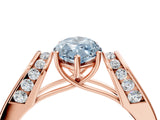 Rose gold Fancy Blue Marquise Cut Diamond Channel Set Solitaire Ring with Four-Prong Setting_16