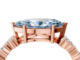 Rose gold Fancy Blue Marquise Cut Diamond Cluster Pavé Band with Four-Prong Setting_7