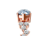 Rose gold Fancy Blue Marquise Cut Diamond Cluster Pavé Band with Four-Prong Setting_8