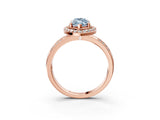 Rose gold Fancy Blue Marquise Cut Diamond Double Halo Ring with Split Shank and Four-Prong Setting_3
