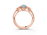 Rose gold Fancy Blue Marquise  Cut Diamond Engagement Ring with Bezel Set Round Side Stones and Prong Setting_54