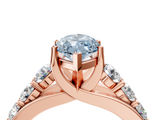 Rose gold Fancy Blue Marquise  Cut Diamond Engagement Ring with Pavé Band and Four-Prong Setting_7