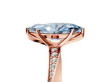 Rose gold Fancy Blue Marquise Cut Diamond Engagement Ring with Side Stone Accents and Four-Prong Setting_101