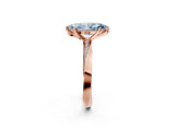 Rose gold Fancy Blue Marquise Cut Diamond Engagement Ring with Side Stone Accents and Four-Prong Setting_98