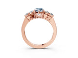 Rose gold Fancy Blue Marquise  Cut Diamond Five-Stone Prong Set White Gold Ring_34
