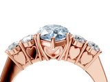 Rose gold Fancy Blue Marquise  Cut Diamond Five-Stone Prong Set White Gold Ring_35