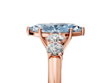 Rose gold Fancy Blue Marquise  Cut Diamond Five-Stone Prong Set White Gold Ring_36