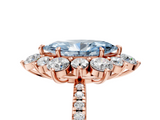 Rose gold Fancy Blue Marquise  Cut Diamond Floral Halo Pave Band with Prong Setting_42
