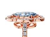 Rose gold Fancy Blue Marquise Cut Diamond Floral Halo Split Shank Prong Setting Ring_5