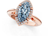 Rose gold Fancy Blue Marquise  Cut Diamond Halo Engagement Ring with Split Shank and Four-Prong Setting_91