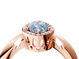 Rose gold Fancy Blue Marquise  Cut Diamond Halo Engagement Ring with Split Shank and Four-Prong Setting_94