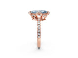 Rose gold Fancy Blue Marquise Cut Diamond Halo Pave Band with Four-Prong Setting_5