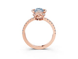 Rose gold Fancy Blue Marquise Cut Diamond Halo Pave Band with Four-Prong Setting_6