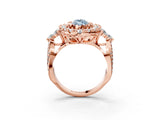 Rose gold Fancy Blue Marquise Cut Diamond Halo Ring with Pavé Band and Four-Prong Setting_60