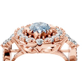 Rose gold Fancy Blue Marquise Cut Diamond Halo Ring with Pavé Band and Four-Prong Setting_61