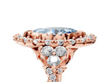 Rose gold Fancy Blue Marquise Cut Diamond Halo Ring with Pavé Band and Four-Prong Setting_62