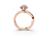 Rose gold Fancy Blue Marquise Cut Diamond Halo Ring with Round Split Shank and Prong Setting_39