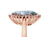 Rose gold Fancy Blue Marquise  Cut Diamond Halo Ring with Solitaire Band and Prong Setting_58