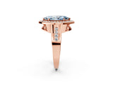 Rose gold Fancy Blue Marquise Cut Diamond Halo Ring with Split Shank and Bezel Accents and Prong Setting_2
