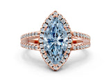 Rose gold Fancy Blue Marquise Cut Diamond Halo Split Shank Engagement Ring_39